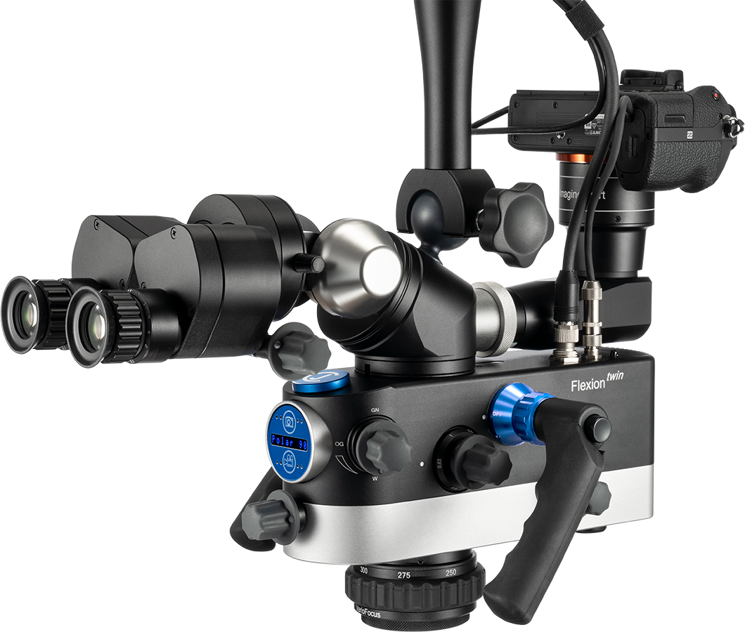 Microscopio Flexion twin Twin Kopf 3D rechtsVarioFocus neu Display neu final